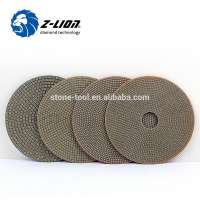 Electroplated diamond polishing pads for granite, marble, concrete and other types of stones